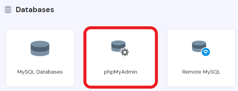 opening phpmyadmin