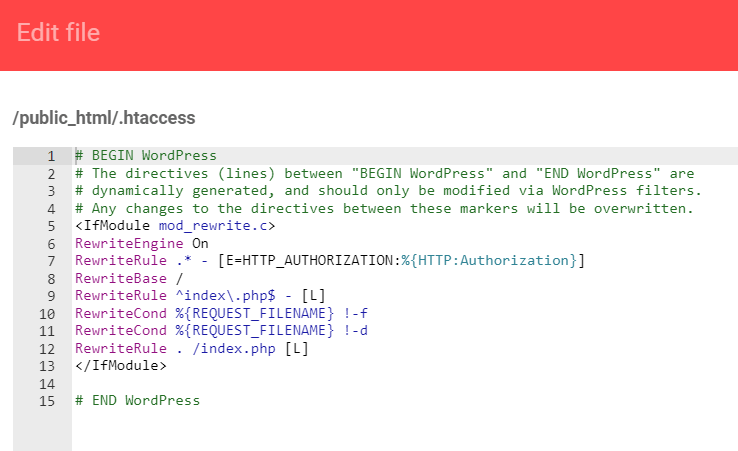 Inserting New Code in .htaccess File