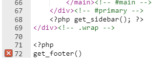 Issue Found in 72nd Line in index.php Folder