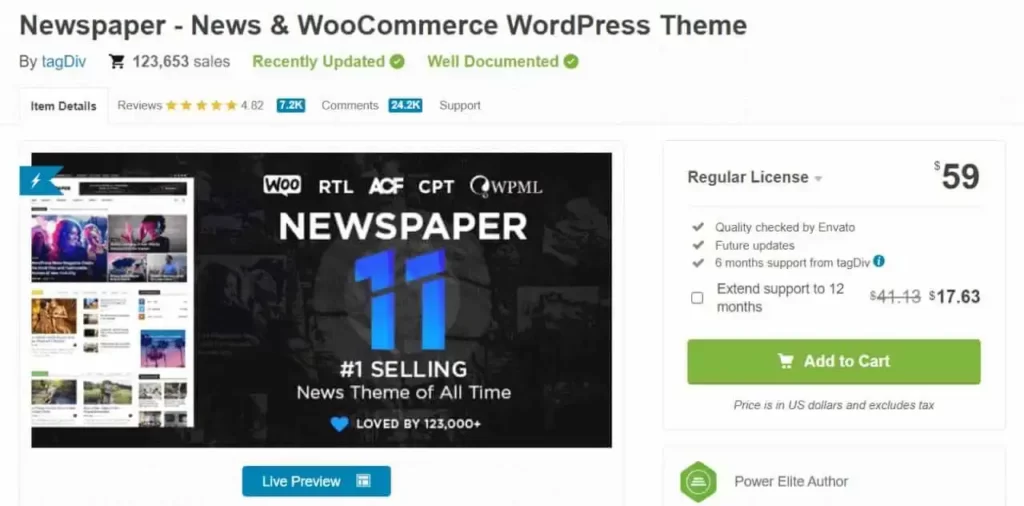 Newspaper Theme Price