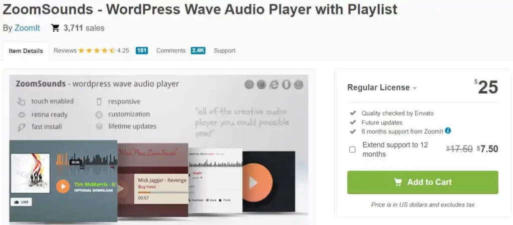 ZoomSounds Audio Player Plugin WordPress.org Page