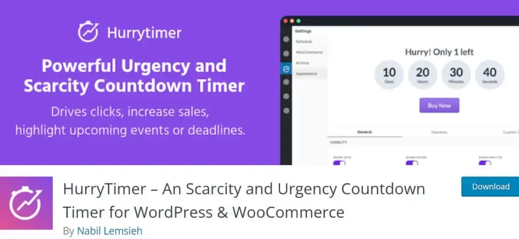 HurryTimer Countdown Timer Plugin WordPress.org Page